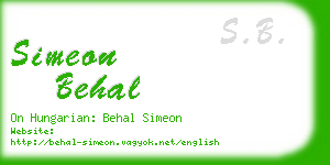 simeon behal business card
